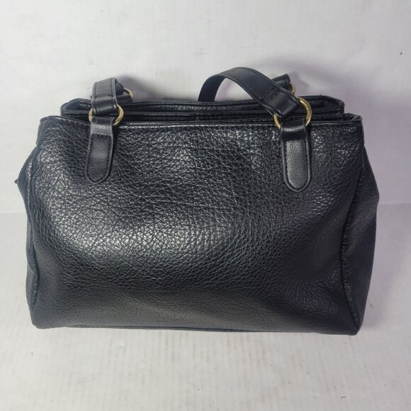 Rosetti Black Textured Shoulder Bag With Gold Accents & Multiple Compartments - Picture 4 of 11